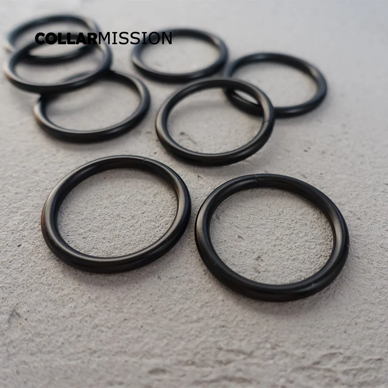 Metal black O Rings for Pet puppy Collar 30mm Webbing Strap Leather bag Sewing Parts diy accessory O-shaped buckle YH30H