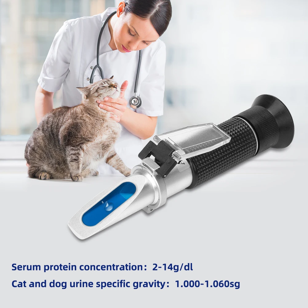 Yieryi Cats Dogs Urine Refractometer Professional Pet Protein Hemoglobin Specific Gravity Meter Veterinary Medical Tools ATC