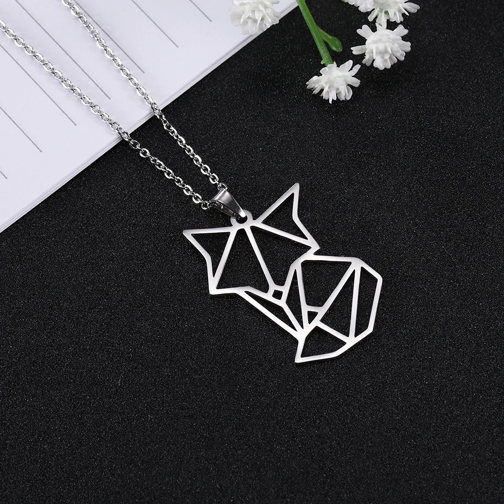 Skyrim Goldfarbenes Amulett Fuchs Tier Anhänger Halskette Edelstahl Statement Choker Kette Schmuck Accessoire für Frauen – Detail 15