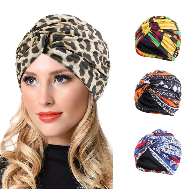 Turbante elástico de doble capa para Mujer musulmana, Hijab satinado, Turbante indio, pañuelo para la cabeza, sombrero musulmán