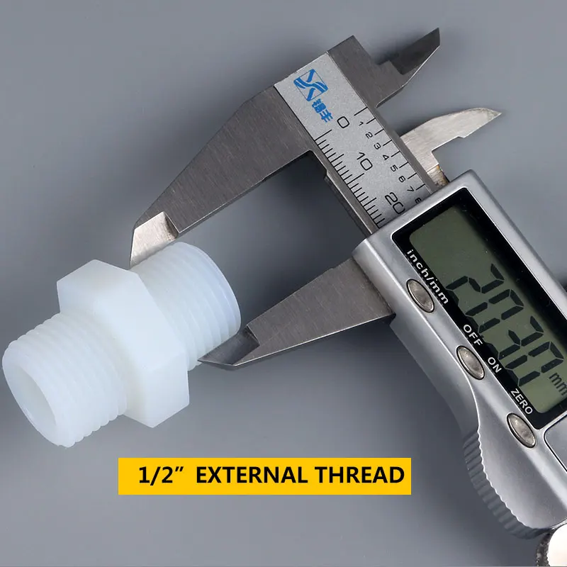 1/2 ''BSP Male untuk 1/2" External Thread Fitting Pipa Plastik Nilon Diameter 20MM Konektor Akuarium RO filter Air