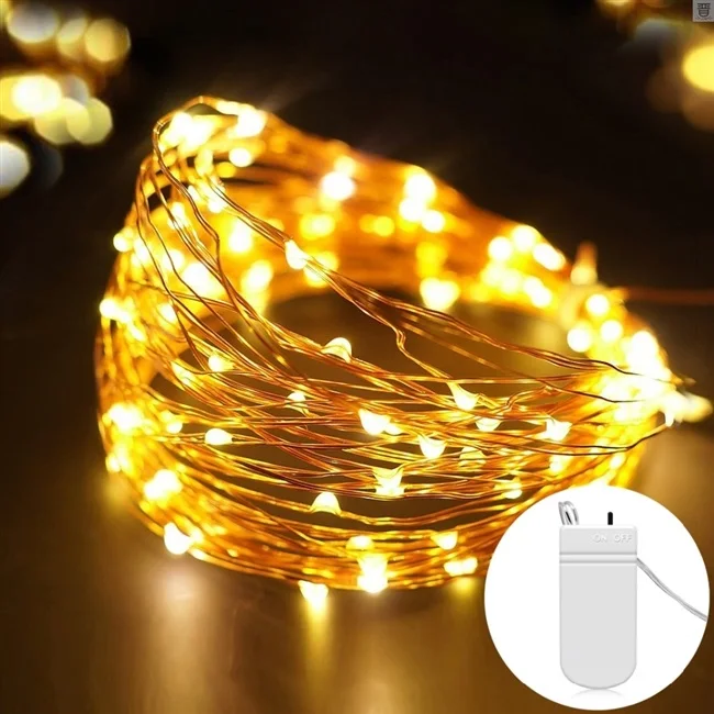 Luci a stringa di filo di rame a LED a batteria Fairy 2M
