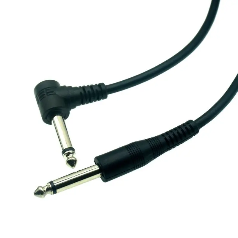 6.35mm Audio Cable L-shaped 90 Degree Right Angle Elbow Straight Head 6.35mm Male To Male Audio Jack Cable Cord 1m 1.5m 3m