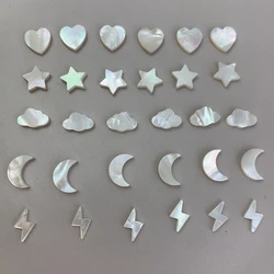 Natural Mother of Pearl Shell Beads Star Heart Moon Cloud Lightning Spacer Bead For DIY Jewelry Handwork Making Accessories