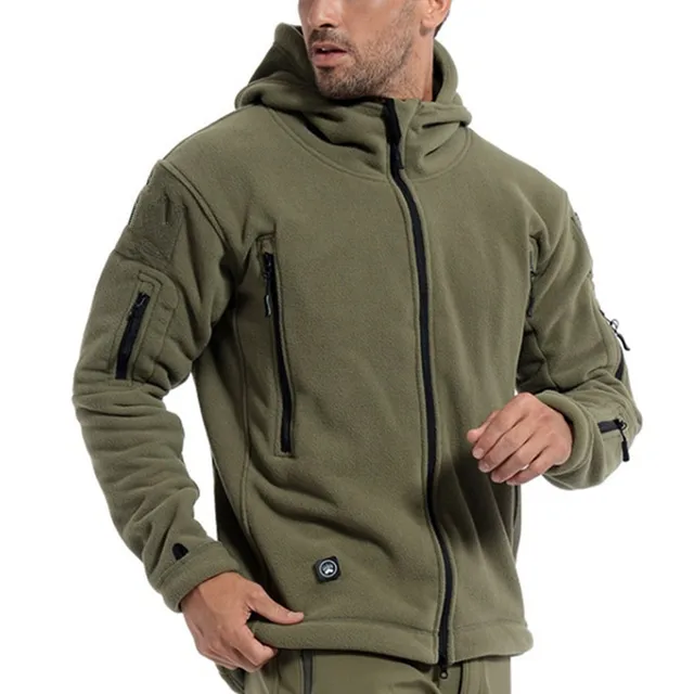 Męska zimowa kurtka termiczna z polaru US Military Tactical Jacket Outdoor Sports Hooded Coat Hiking Hunting Combat Camping Army Soft Shell