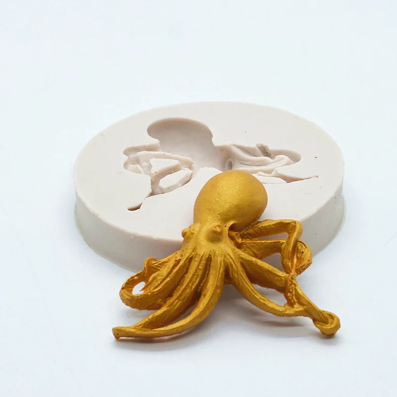 Small Octopus Silicone Resin Molds Kitchen Baking Tools Cake Chocolate Lace Decoration DIY Pastry Dessert Fondant Moulds