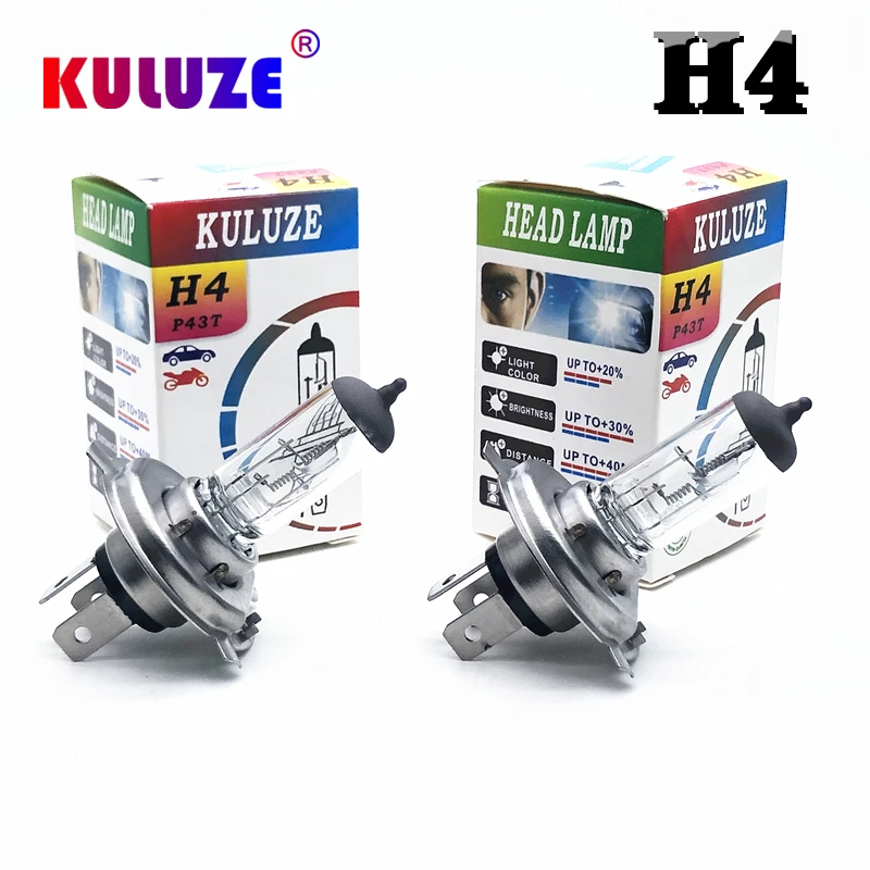 

2 Pcs H4 Halogen Bulb High Quality Headlight P43T 12V 60/55W High And Low Light Quartz 24V 70W Car Clear 3200K Head Lamp