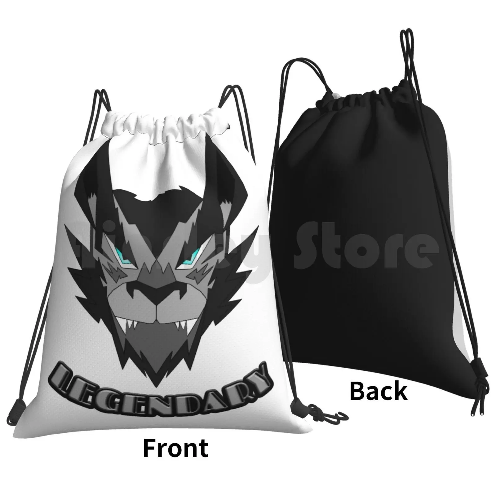 Legendary Backpack Drawstring Bag Riding Climbing Gym Bag Legendary Legend Super Hero Superhero Wolf Wolves