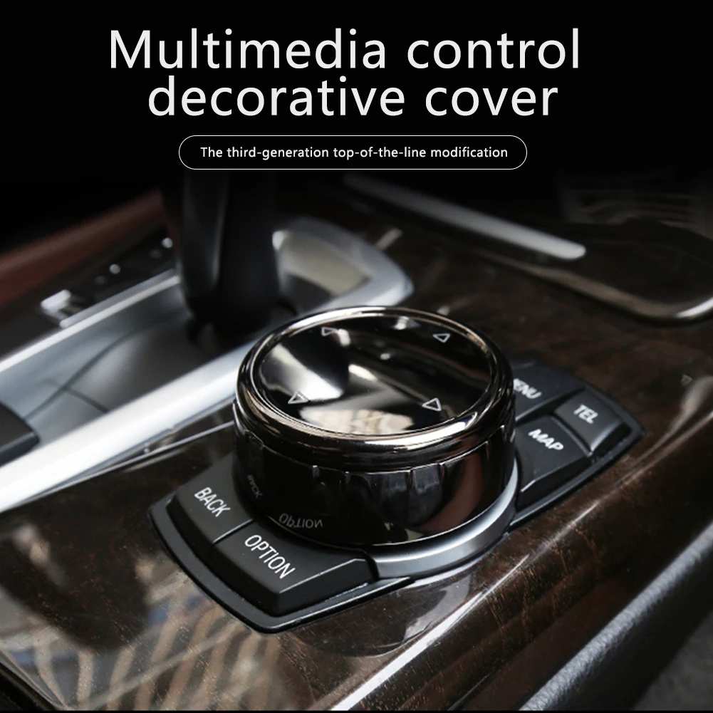 

Auto Multimedia Button Knob Cover Ceramic Black For BMW X1 F25 X3 X5 F16 X6 1 2 3 5 Series F10 F20 F30 F34 Interior Accessories