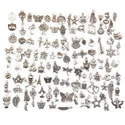 Vintage Mixed 20pcs Tibetan Silver Birds Owl Leaf Tree Metal Charms Pendants DIY Neacklace Handmade Jewelry Making Accessaries