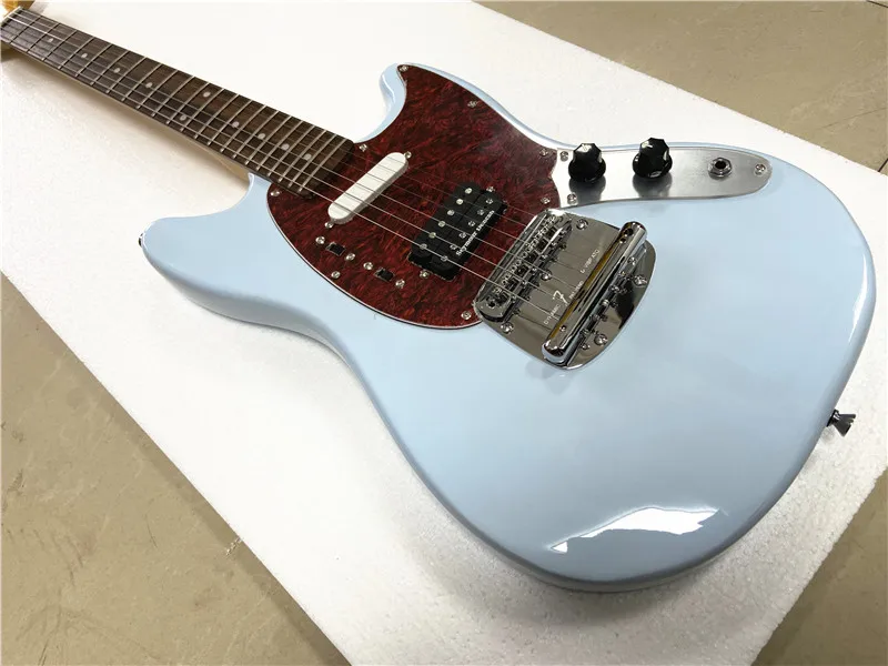 High quality Daphne light blue classic electric guitar rose wood fingerboard red guard free shipping