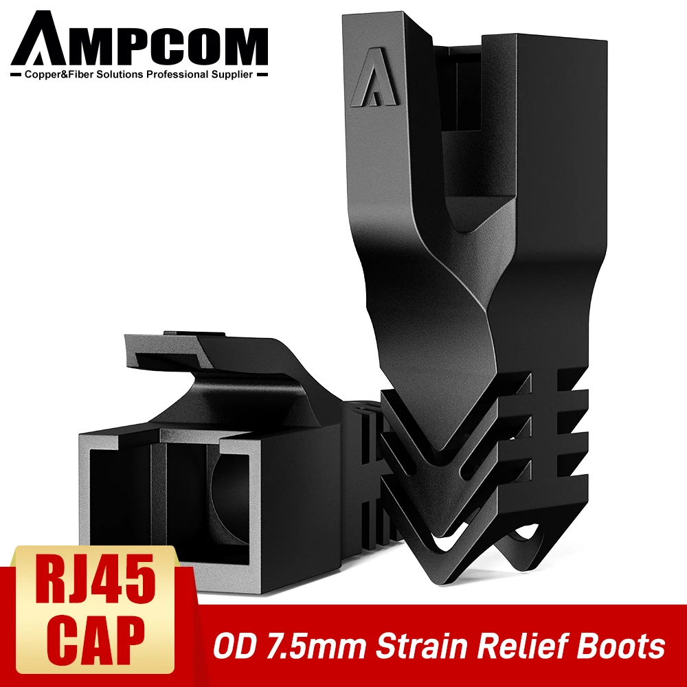 AMPCOM Ethernet Netwerkkabel Trekontlasting Laarzen Kabel RJ45 Connector Plug Covers 6.5/7.5/8.0mm voor CAT8 CAT7 CAT6A CAT6 CAT5E
