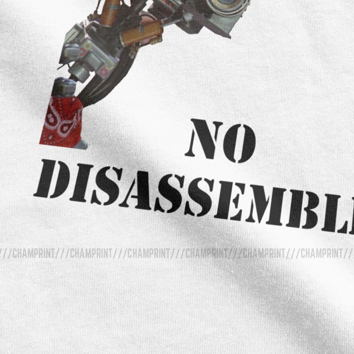 Men T-Shirt Short Circuit No Disassemble Casual Tee Shirt Johnny 5 80s Retro Robot Movies T Shirts O Neck Clothing Printing