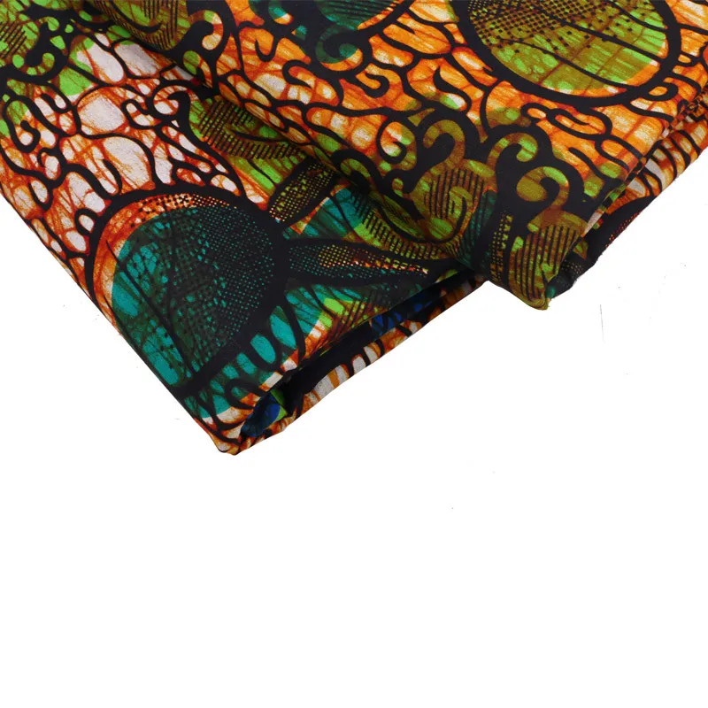 100% Cotton African Fabric Guaranteed Real  Wax 6yard/lot High Quality African Fabric Green Print