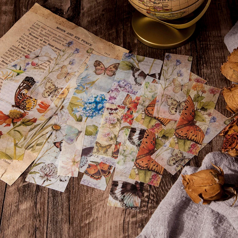 45pcs Vintage Map newspaper flower universe Decorative Stickers Scrapbooking Label Diary Stationery Album Phone Journal Planner