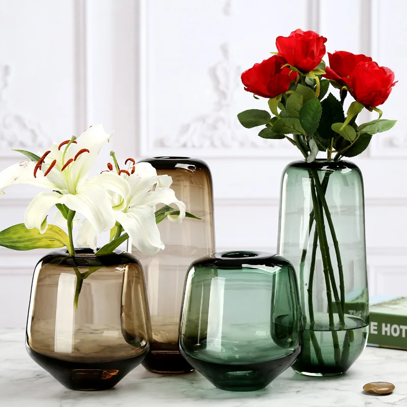 

Nordic Style Glass Vase Dried Flowers Flower Flower Living Room Decoration Creative Decoration Simple Aquatic Flower Decoration