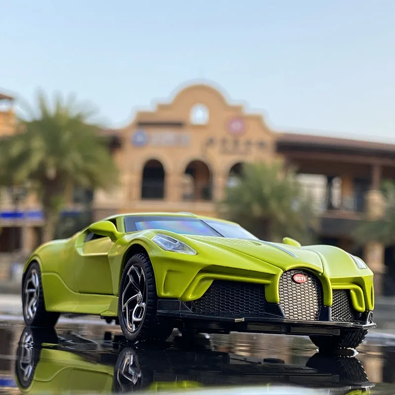 Coche deportivo de aleación Bugatti Lavoiturenoire 1:32, vehículo de juguete de Metal fundido a presión, colección de modelos de coches de alta