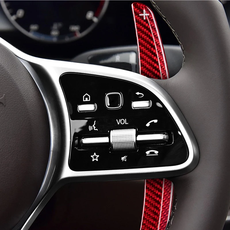 Real Carbon Fiber Car Steering Wheel Shift Paddle Shifter For Mercedes Benz A C E CLA S GLE CLS GLC Class X253 C218 W166 C217