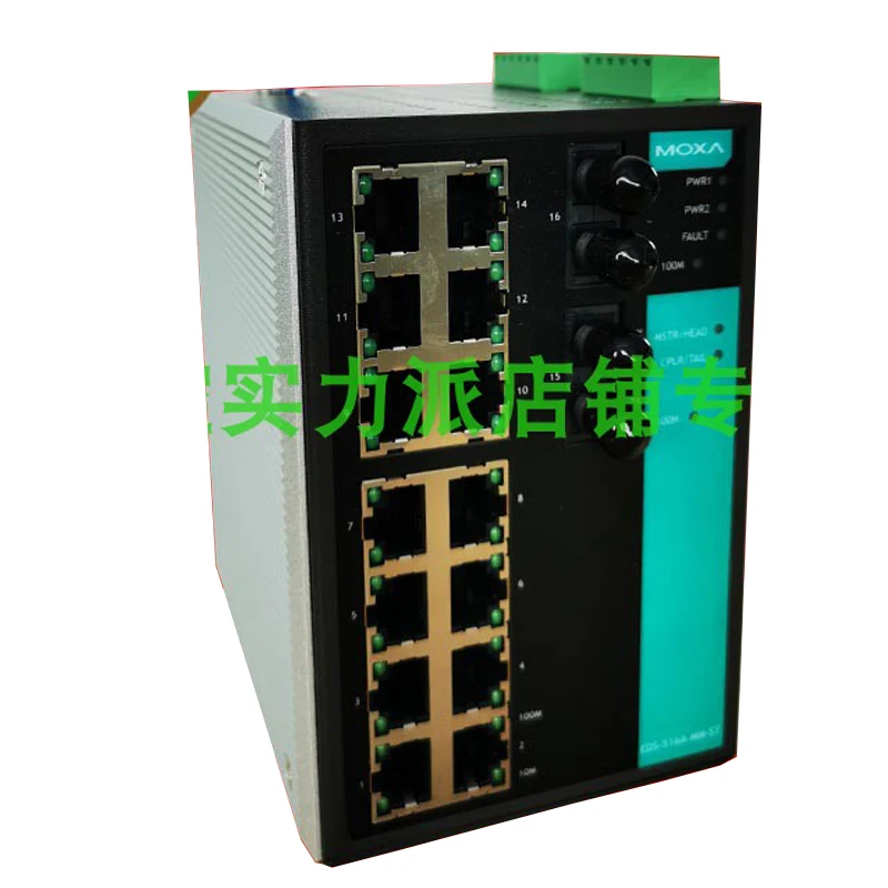 New Original Spot Photo For MOXA EDS-516A-MM-ST 2 Optical 14 Electrical Ports Industrial Ethernet Switch