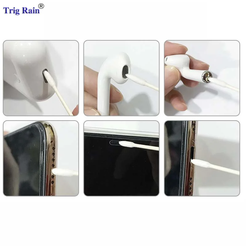 تنظيف أعواد قطنية لأجهزة Airpods سماعة لاسلكية تعمل بالبلوتوث مدببة أدوات نظيفة لسماعات الأذن شحن الهاتف سماعة الأذن استعمال غرف الأبحاث 25 قطعة