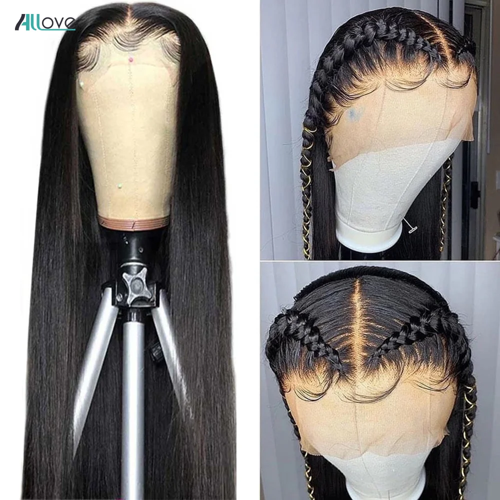 Allove 30 40 Inch Bone Straight Lace Front Wig HD 13x4 Lace Frontal Human Hair Wig For Women Brazilian 4x4 5x5 Lace Closure Wig