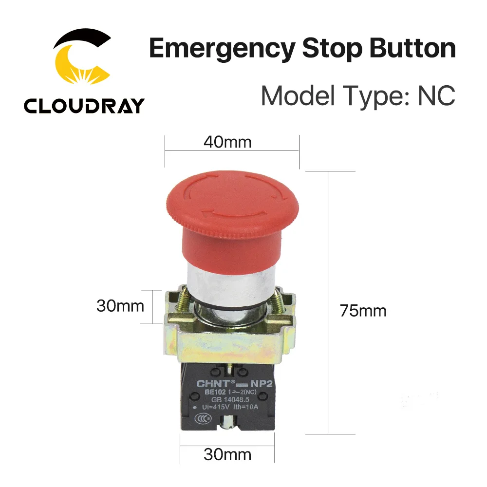Cloudray Emergency Stop Button NC for CO2 Laser Engraving Cutting Machine