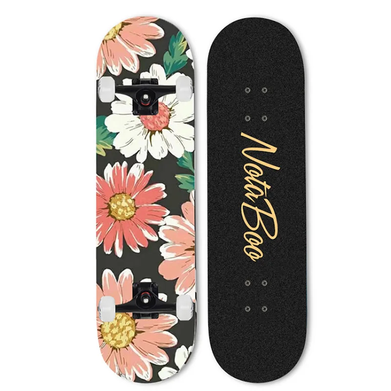 

Skateboard Double Rocker 79cm Boys Girls Mini Longboard Complete Teenagers Skate Board Maple Deck With Bearings Wheels