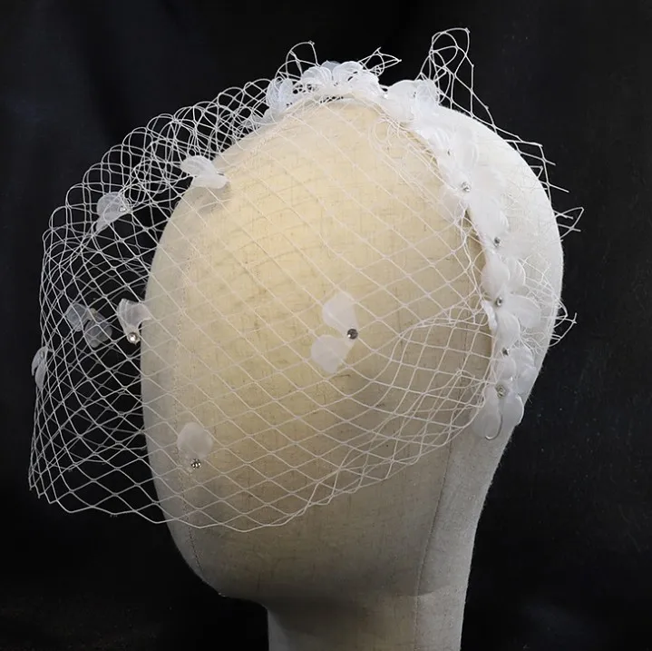 

White Face VeilS for The Bride Hair Accessories Wedding Black Ivory Beaded Net Birdcage Fascinator Elegant Charming Veil