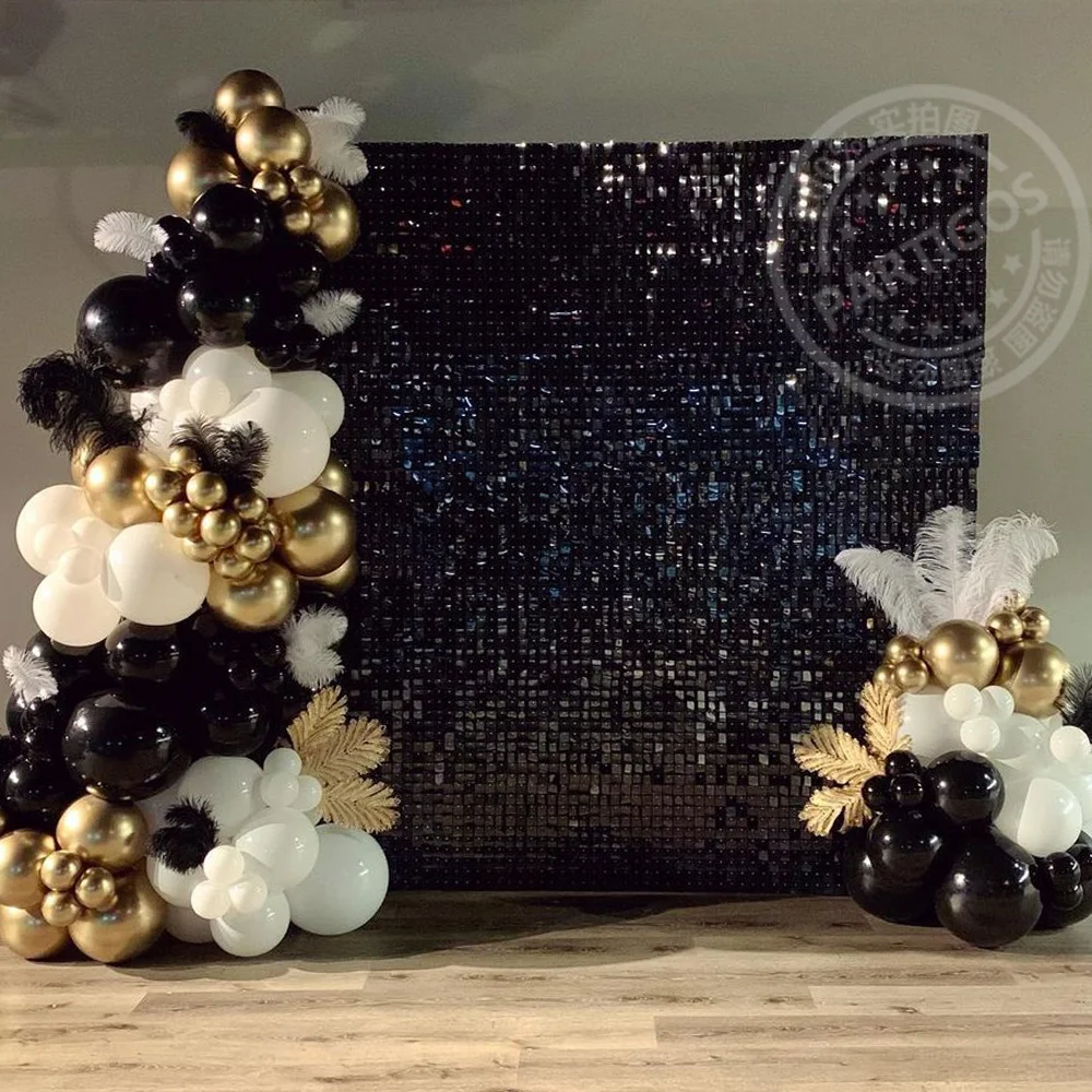 Красная черная Золотая Мерцающая стена Фотофон для свадьбы рекламный знак фон день Святого Валентина декор для вечеринки в честь Дня Рождения