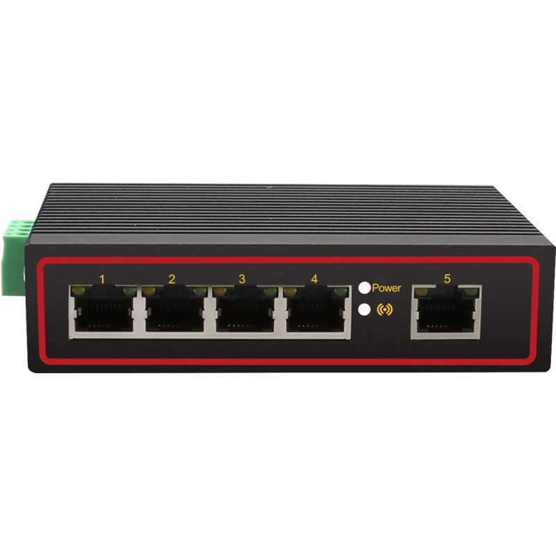 

5 Port Industrial Ethernet Network Switch 10/100m Signal Strengthen DIN Rail Type