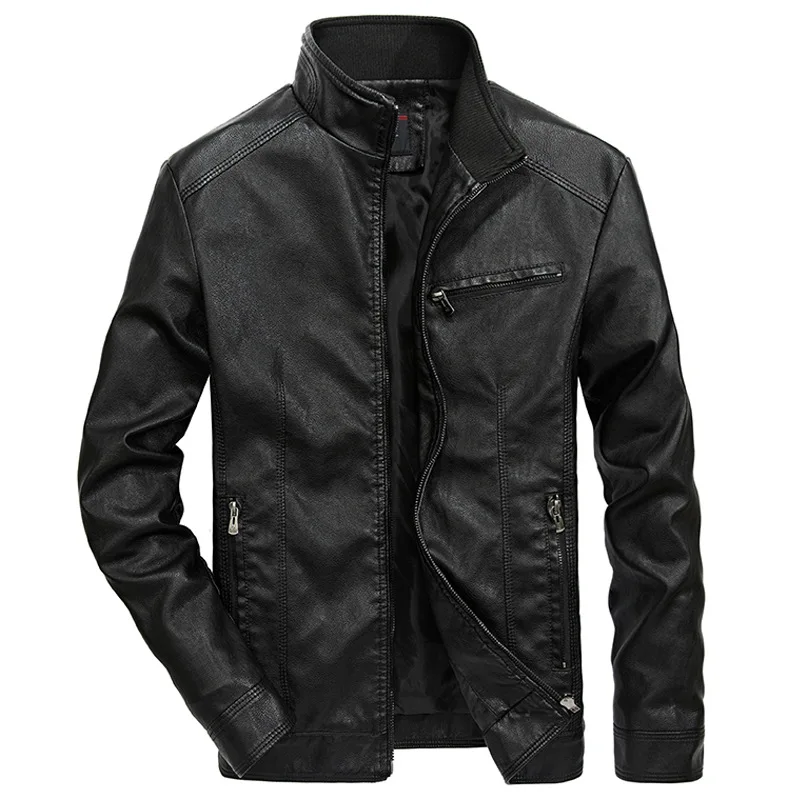 2023 Good Quality Brand Motorcycle Leather Jackets Men Warm Patchwork Military Jacket Baseball Collar Pilot Leather Jacket Coats