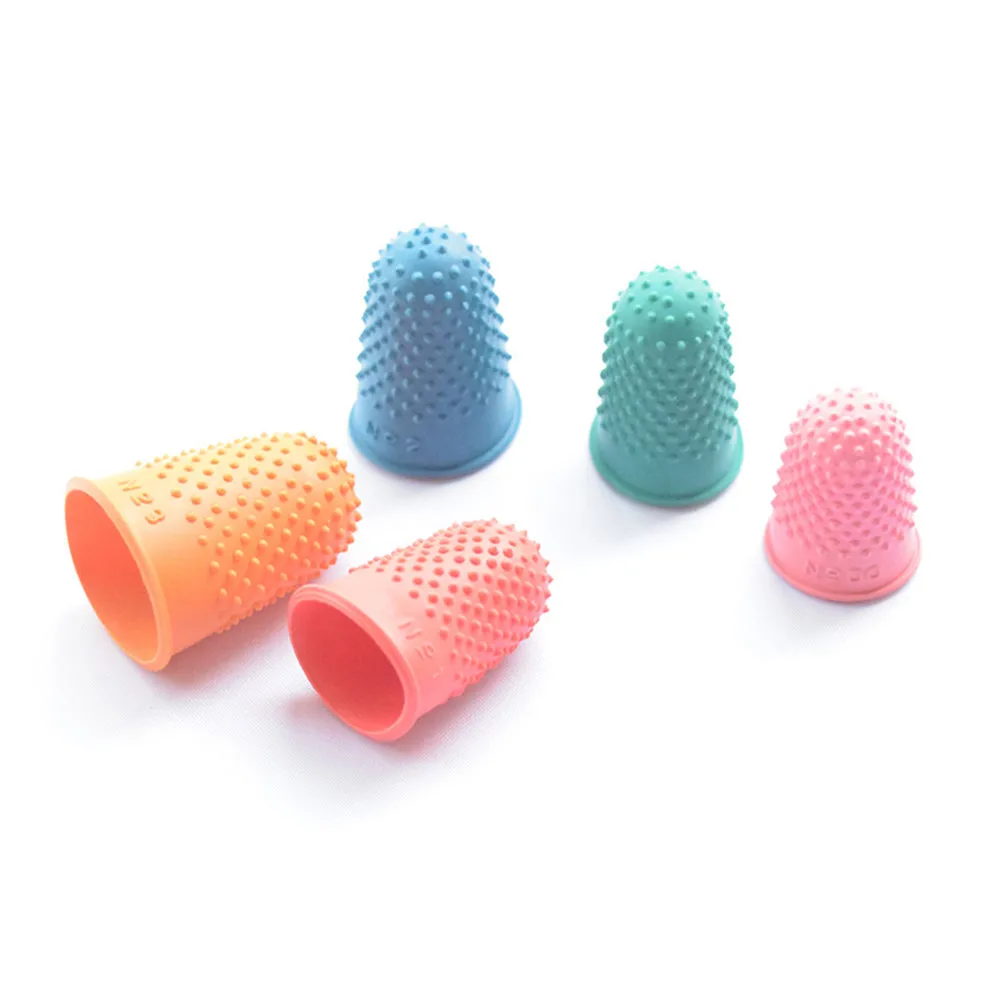 5Pcs Counting Cone Rubber Thimble Protector Sewing Quilter Finger Tip Craft Needlework Sewing Accessories Kitchen Accessories