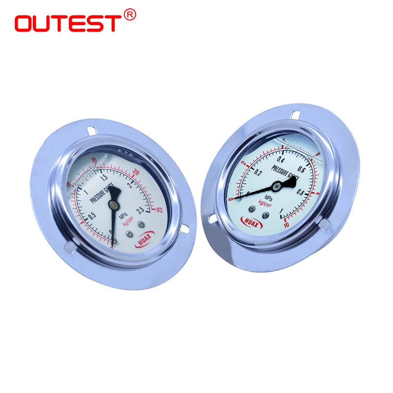 OUTEST Mini stainless steel  Air oil water Hydraulic Pressure gauge Thread G 1/4 manometer pressure gauge Double Scale