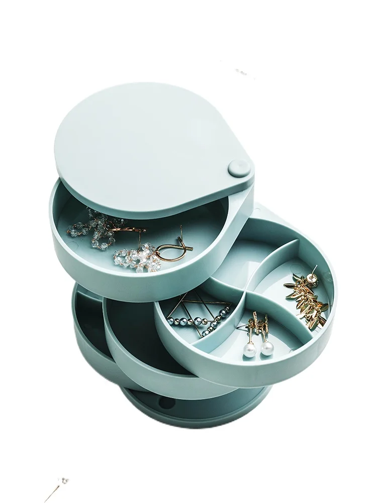 

TT Rotating Earrings Jewelry Storage Box Rack Small Exquisite Packing Earring Ornament Internet Celebrity Earring Case