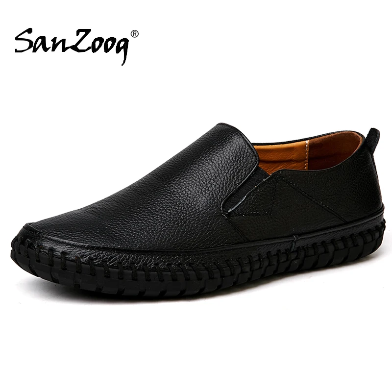 Autumn Casual Slip On Men\'s Leather Shoes Mocassin Homme Moccasins Trend 2020 Summer Driving Plus Size 49 50