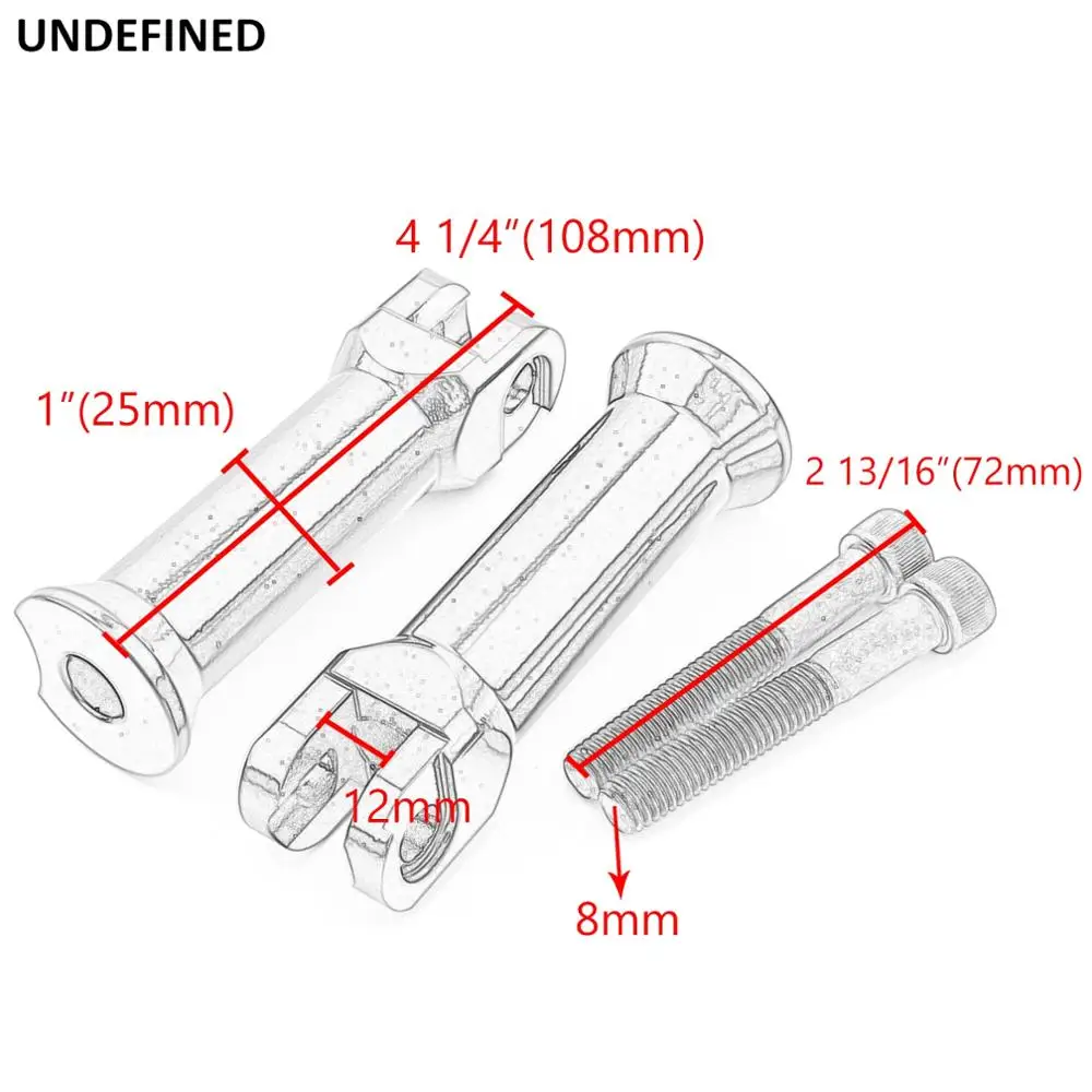 Black Motorcycle Foot Pegs Passenger Footrests w/ Support Clamp For Harley Softail Low Rider Sport Glide Fat Boy 2018 2019 2020