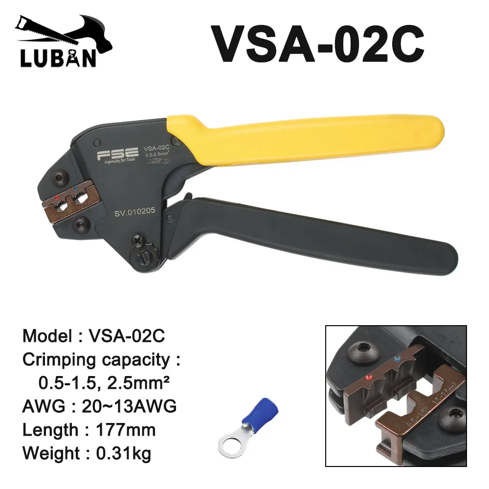 VSA-02C VSA-06 VSA-06WF VSA-28B crimping pliers for insulation terminal clamp self-adjusting labor-saving type mini tools