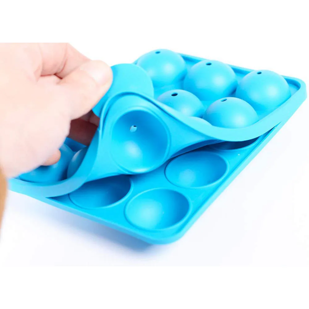 Round Silicone Lollipop Mold Cake Pop Set 12 Cavities Chocolate Hard Candy Mold Ice Cube Tray Cupcake Baking Sets Party Maker