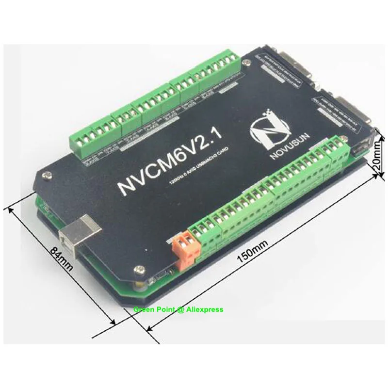 Full Function MACH3 125KHz NVCM6V2.1 USB Motion Control Card 3/4/5/6 Axis Stepper Motor 12V - 32VDC 1A USB Port CNC Controller