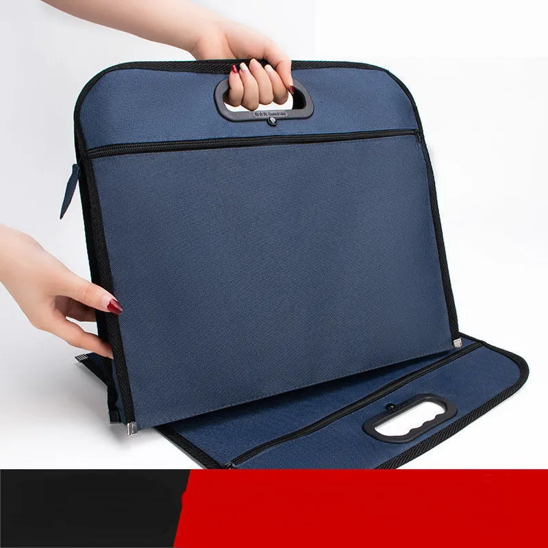 Document Handbag B4 File Bag Paper Storage Canvas Book Package Organizer Cases Double Layer Briefcase Portable cases
