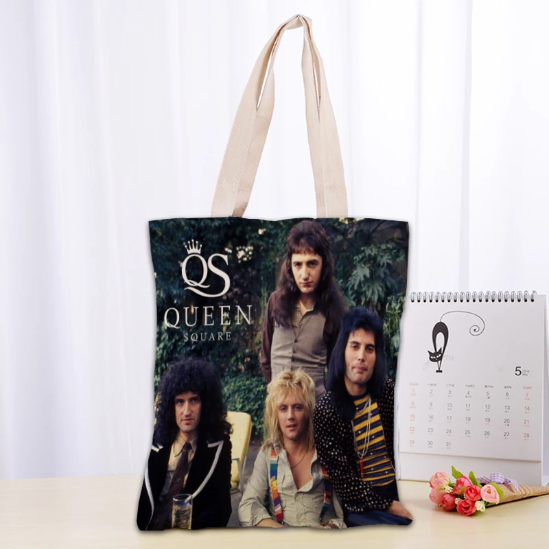 Custom Queen Tote Bag Foldable Shopping Bag Reusable Eco Large Unisex Canvas Fabric Shoulder Bags Tote Grocery Cloth Pouch