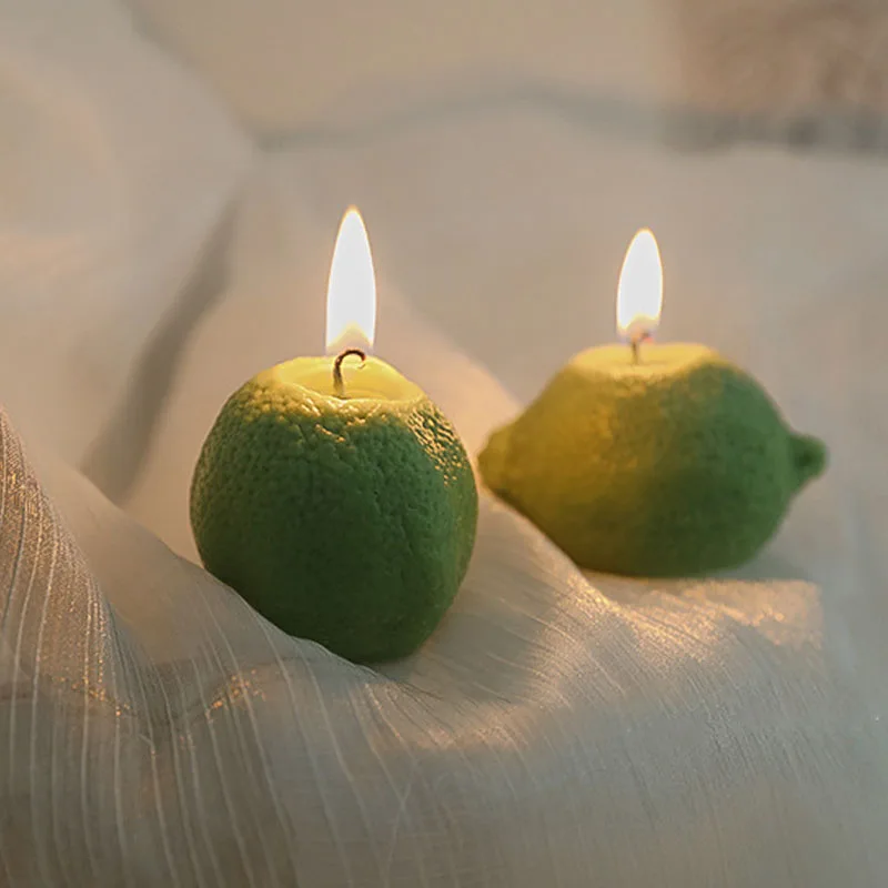 Handmade Home Furnishings Scented Lemon Candle Photo Scene Decoration Holiday Supplies Simulation Lemon Candle