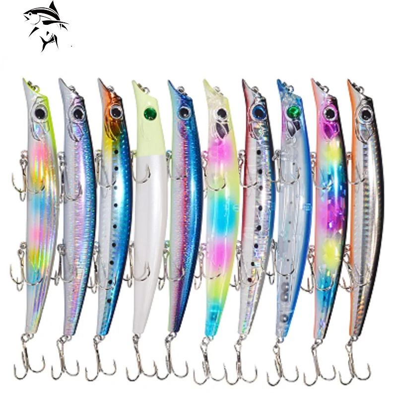 3D Colourful Hard Aritificial Bait 145mm 18g Wobbler Minnow Crankbait Carp Fishing Lure Tackle Floating Fish Lures Swimbait