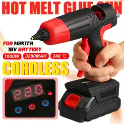 21V 1000W Cordless Hot Melt Glue Gun Rechargeable Li-ion Battery Copper Nozzle Home DIY Repair Tool For Makita 18V Battery