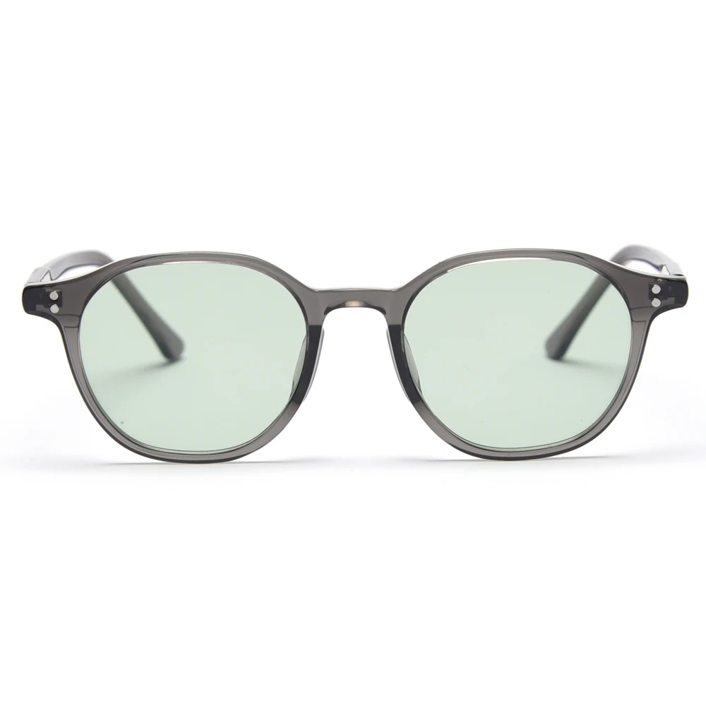 Peekaboo round sunglasses men polarized TR90 green blue uv400 ladies sun glasses vintage korean style rivet yellow