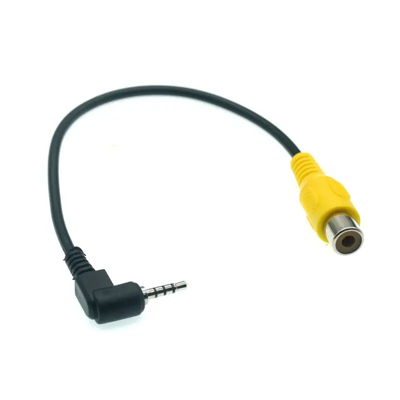 AV In Adapter kabla wideo 2.5mm AV Jack męski wtyk na RCA żeński Adapter kablowy do GPS tylna kamera karta dźwiękowa Bluetooth Car