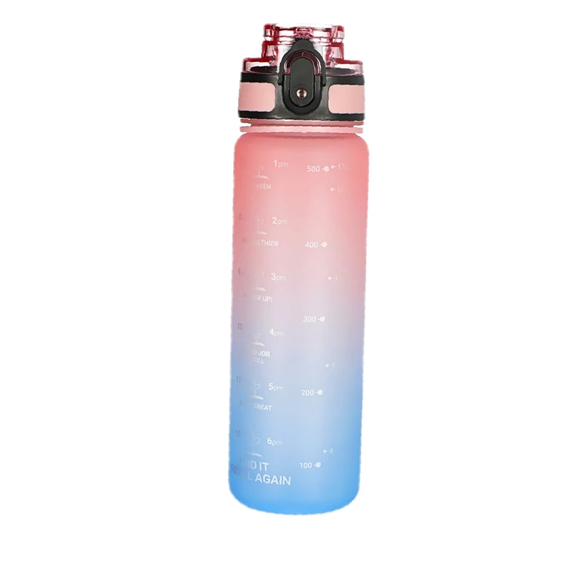 Motivational Water Bottle ith Tme Marker For Summer,On Sales Leakproof BPA Free,Tritan Drinking Kids,Woman and Man  For Hydrate