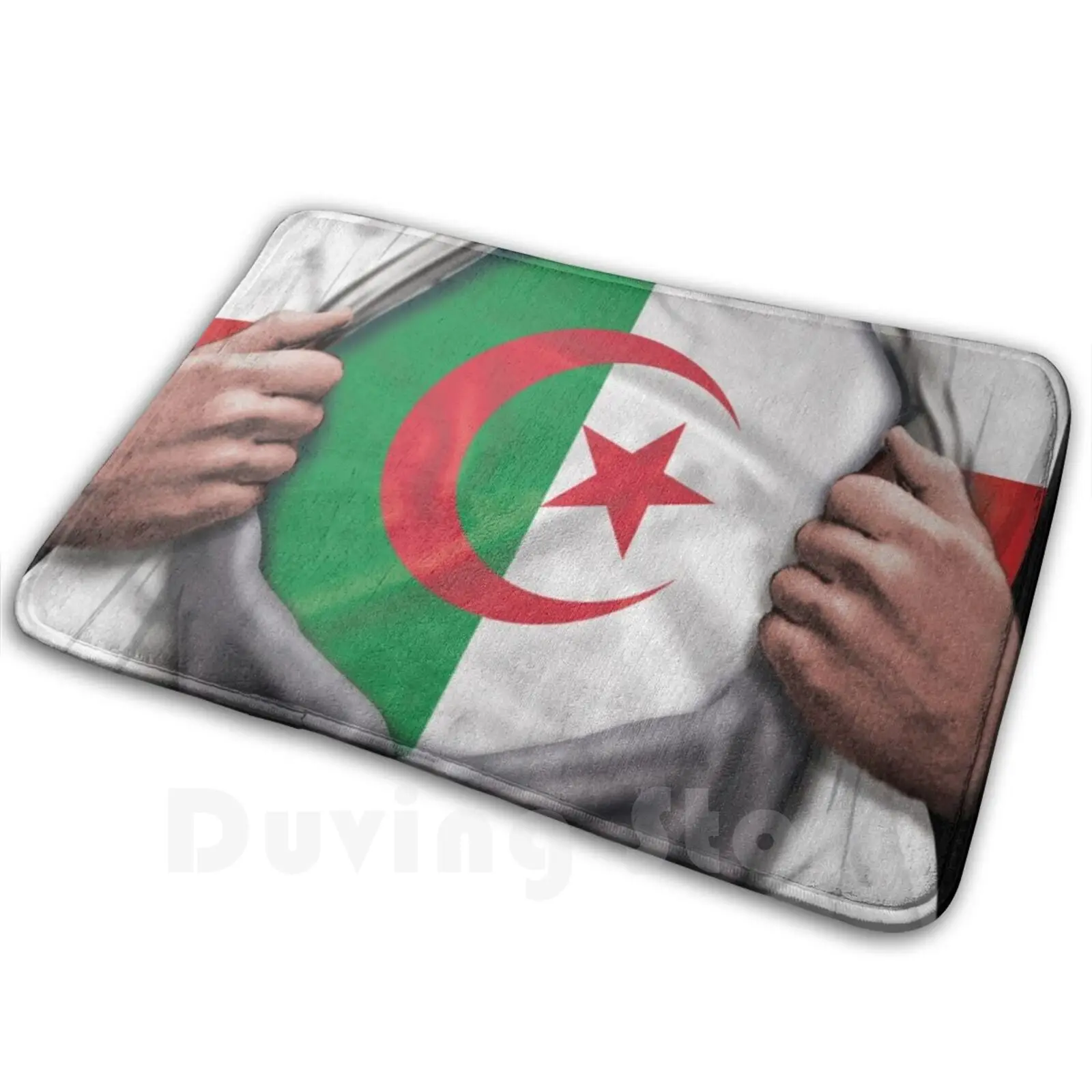 Algeria Flag English Flag Ripped-Gift For Algerian From Algeria Carpet Mat Rug Cushion Soft Algerian Pride Algeria