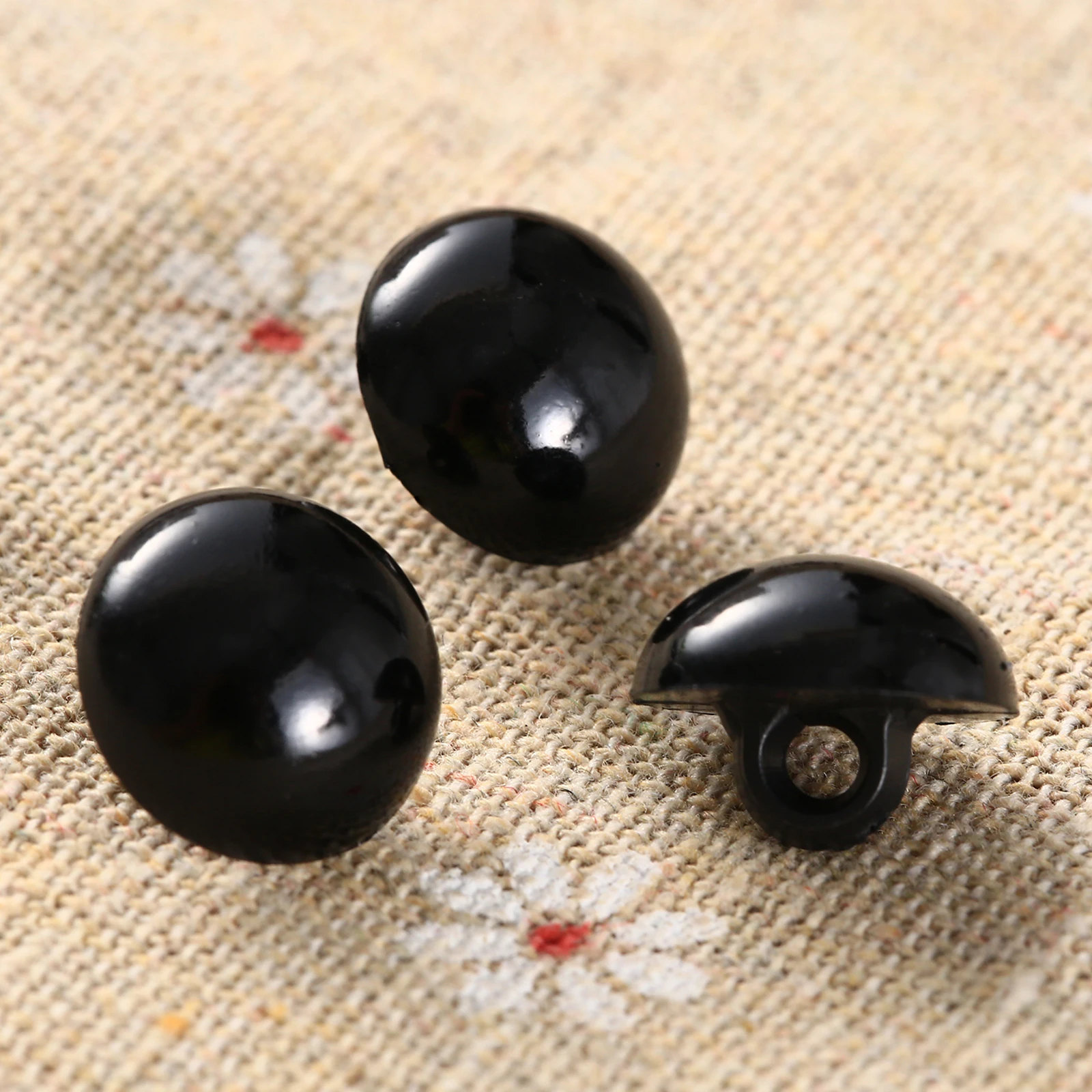 100Pcs Black Mushroom Domed Round Buttons with Shank Clothes Decorative Buttons Hand Sewing Craft DIY Bear Doll Animal Toys Eyes