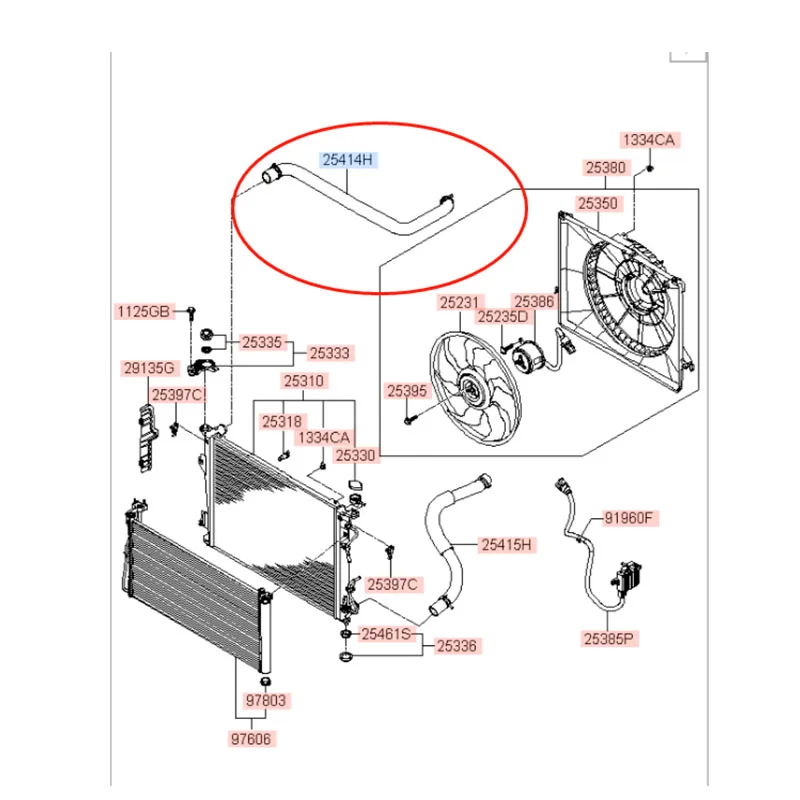 Radiator Lower Hose Hyundai Grandeur TG Azera TG 2006-2010 #254153L200 254143L200